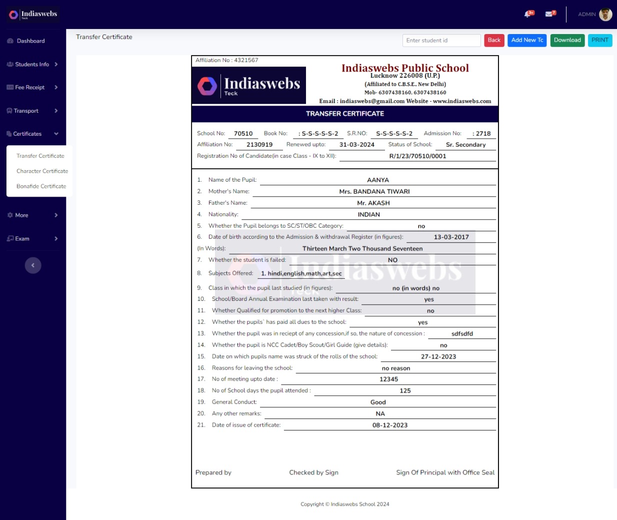 Student Database Management